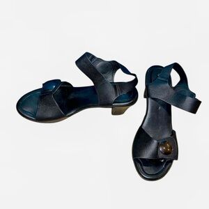 Patrizia Spring Step Black Strappy Sandals low heel comfort Size 10